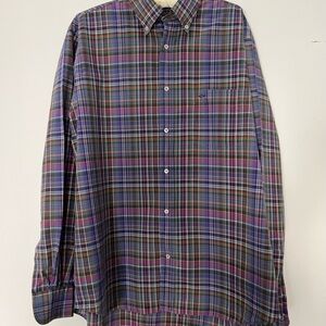 Paul & Shark Purple and Navy Plaid Button-Down Shirt Made in Italy 42